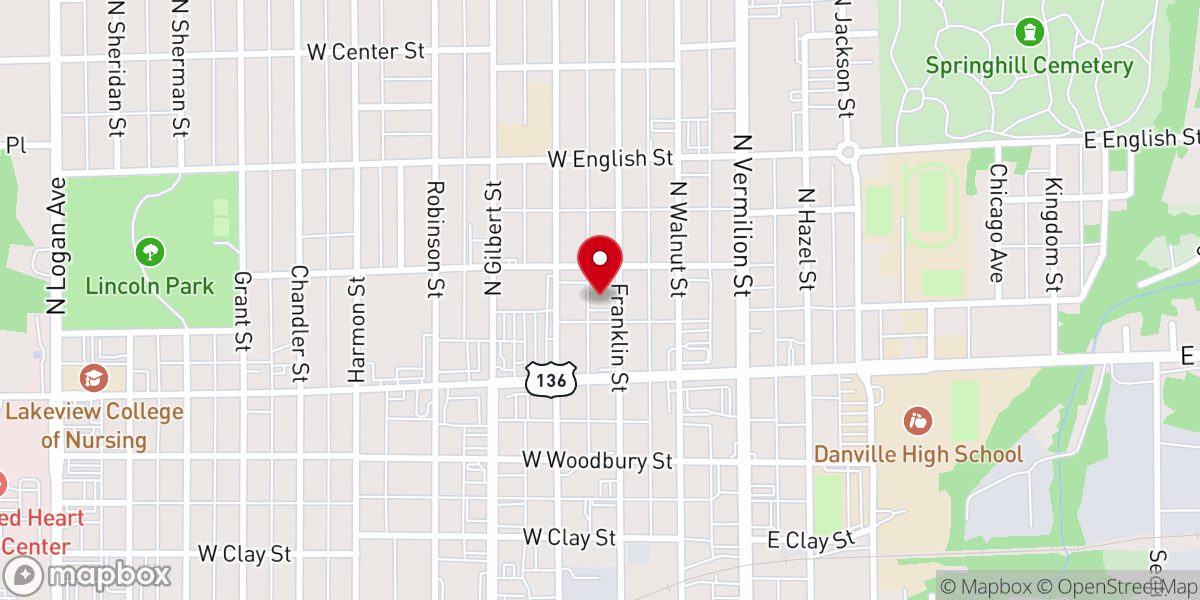 Map showing location of Church of the Four Square Gospel