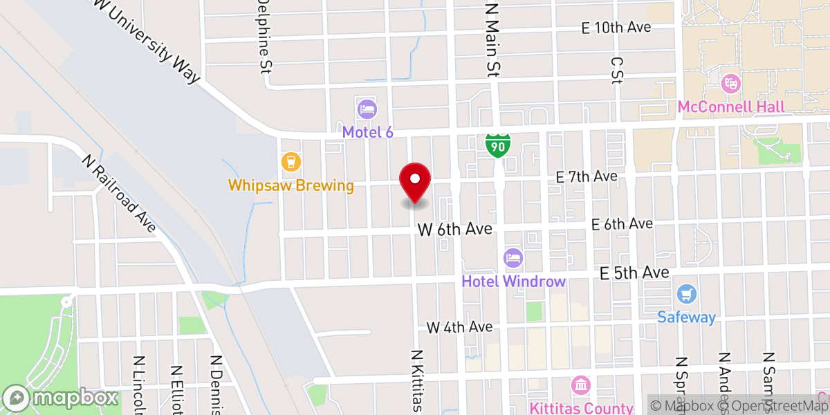 Map showing location of Resonate Church Ellensburg