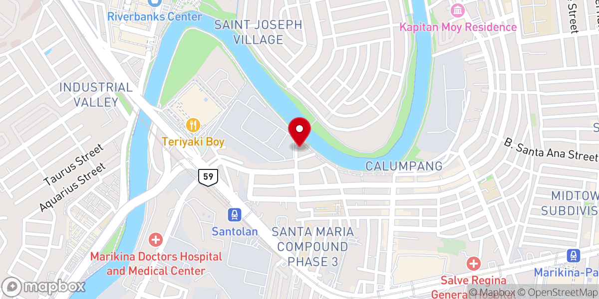 Map showing location of San Antonio de Padua Parish Church - Kalumpang, Marikina City (Diocese of Antipolo)