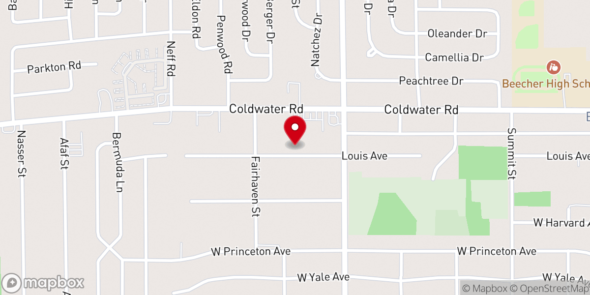 Map showing location of Rock Missionary Baptist Church