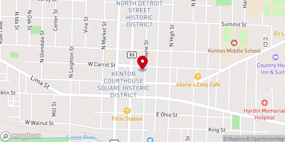 Map showing location of Kenton Baptist Temple