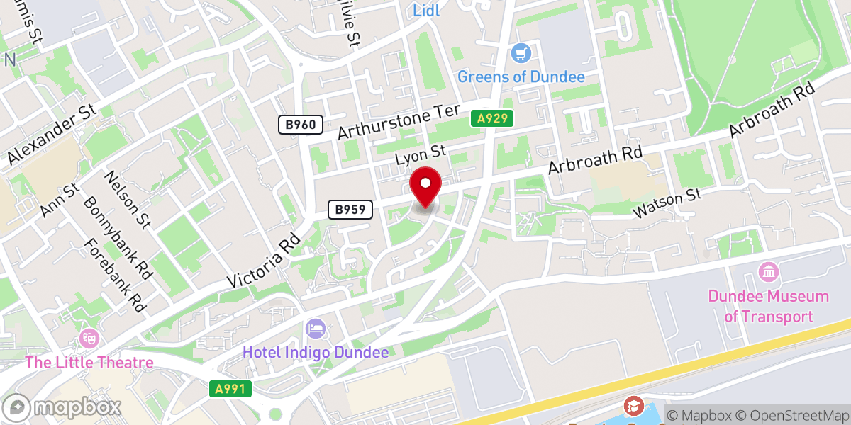 Map showing location of Stobswell Trinity Church Dundee