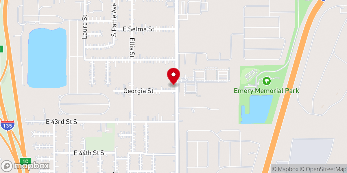 Map showing location of South Riverside Baptist Church