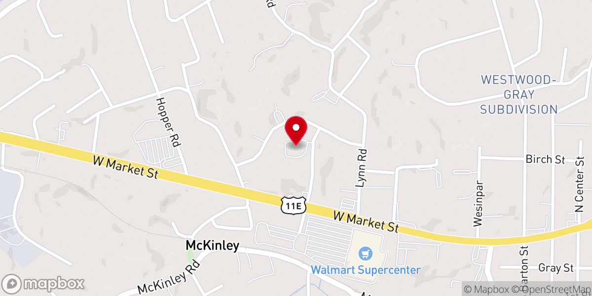 Map showing location of North Ridge Community Church West Market Campus