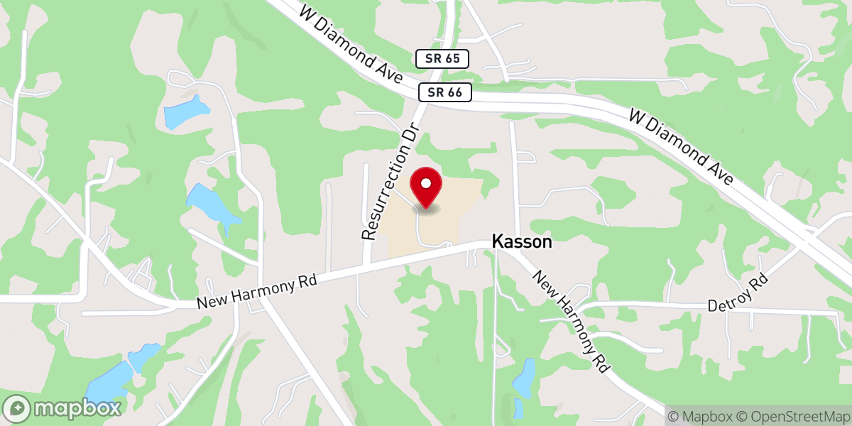 Map showing location of Resurrection Catholic Church