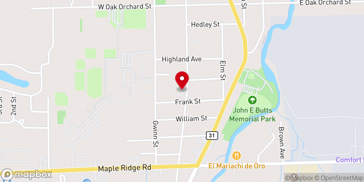 Map showing location of Trinity Lutheran Church