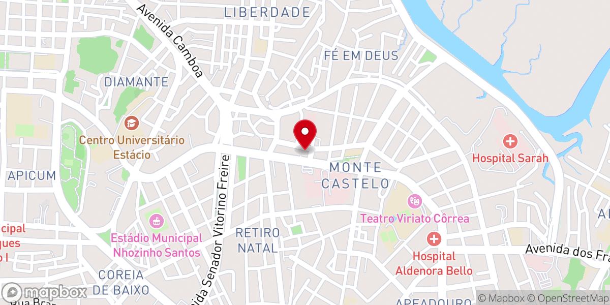 Map showing location of Igreja Batista de Monte Castelo