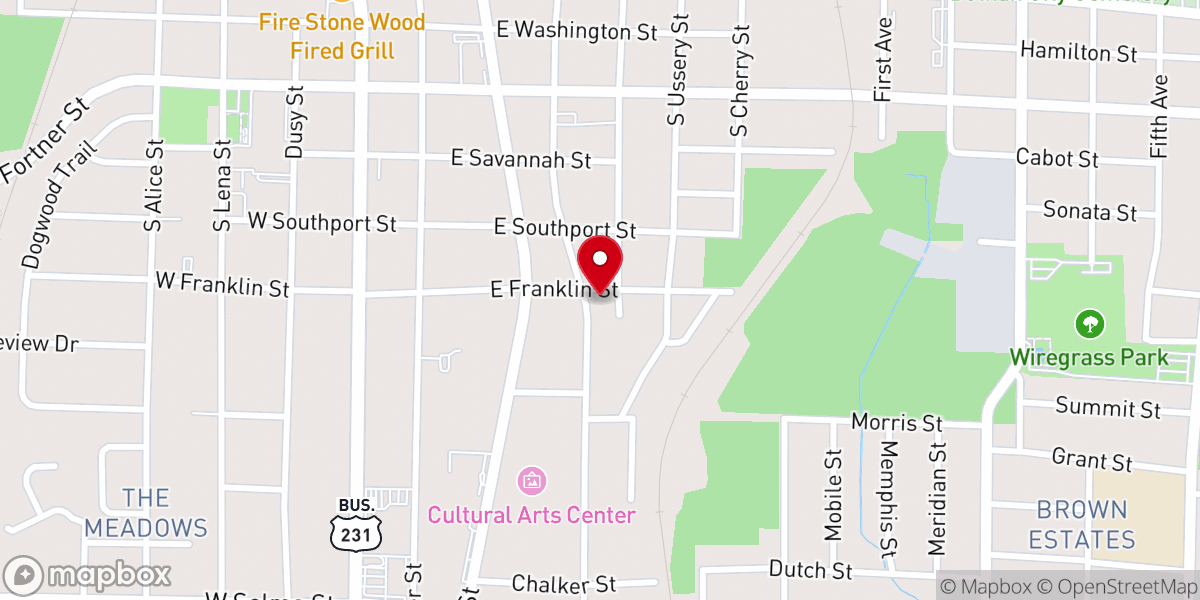 Map showing location of Mt Olive Christian