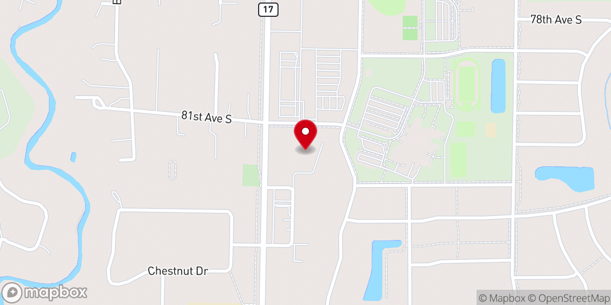 Map showing location of Horace Lutheran Church, ELCA