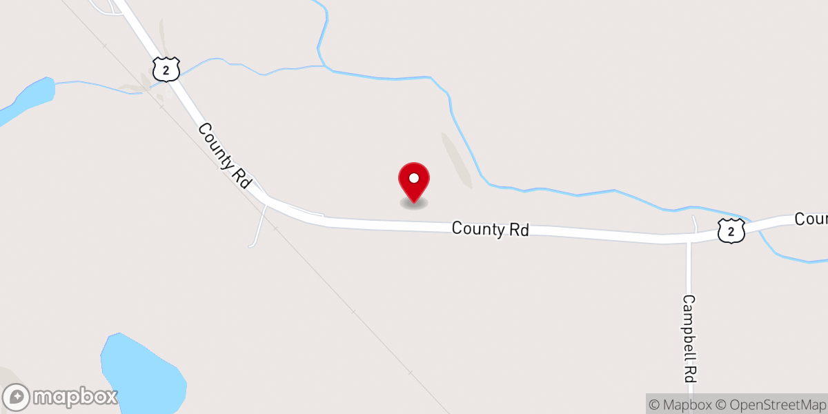 Map showing location of County Road Baptist Church