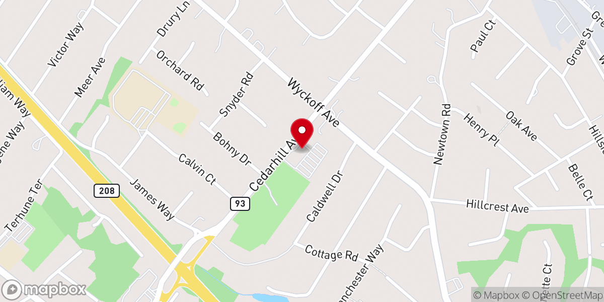 Map showing location of Calvin Church