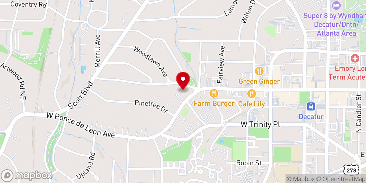 Map showing location of Unity Fellowship Church Greater Atlanta