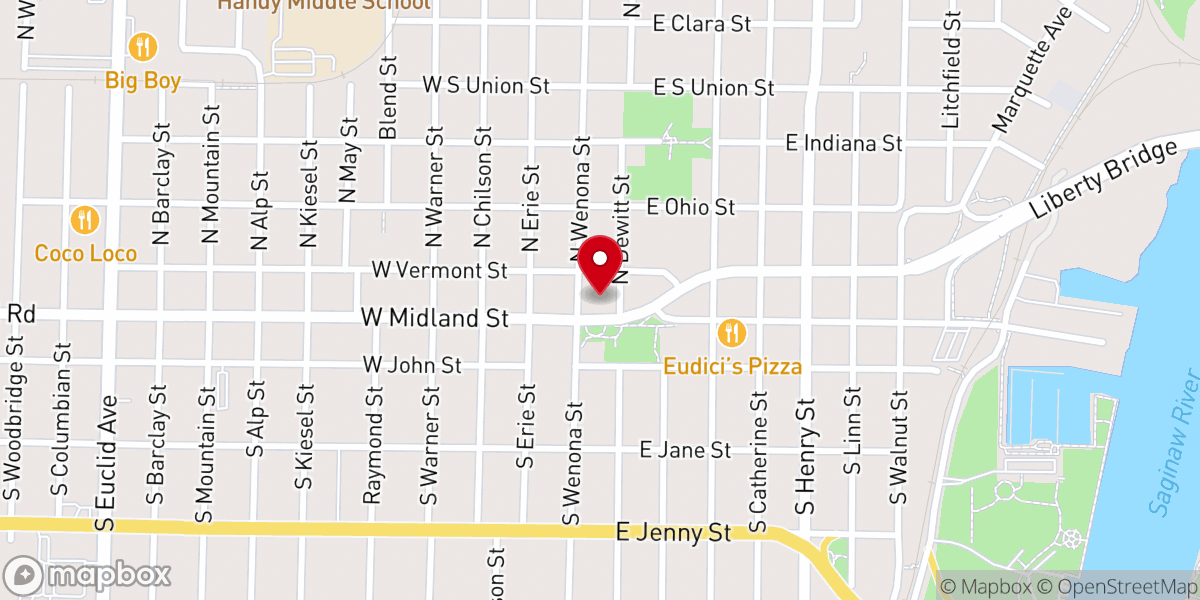 Map showing location of Westminster Presbyterian Church