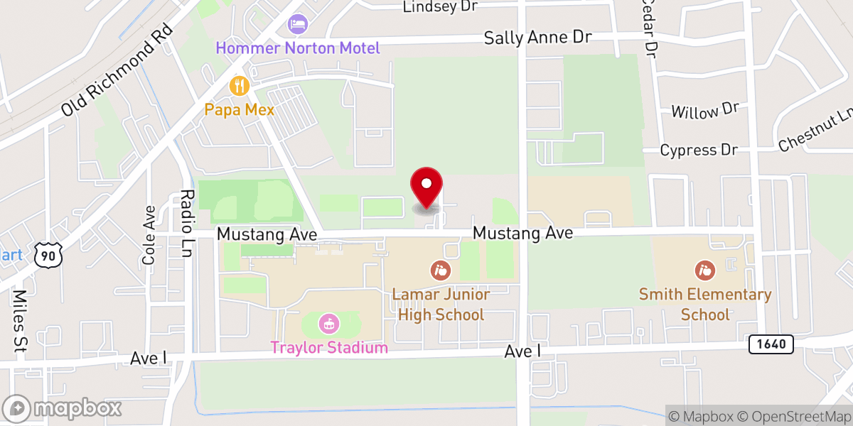 Map showing location of Oromo Evangelical Church- Houston TX