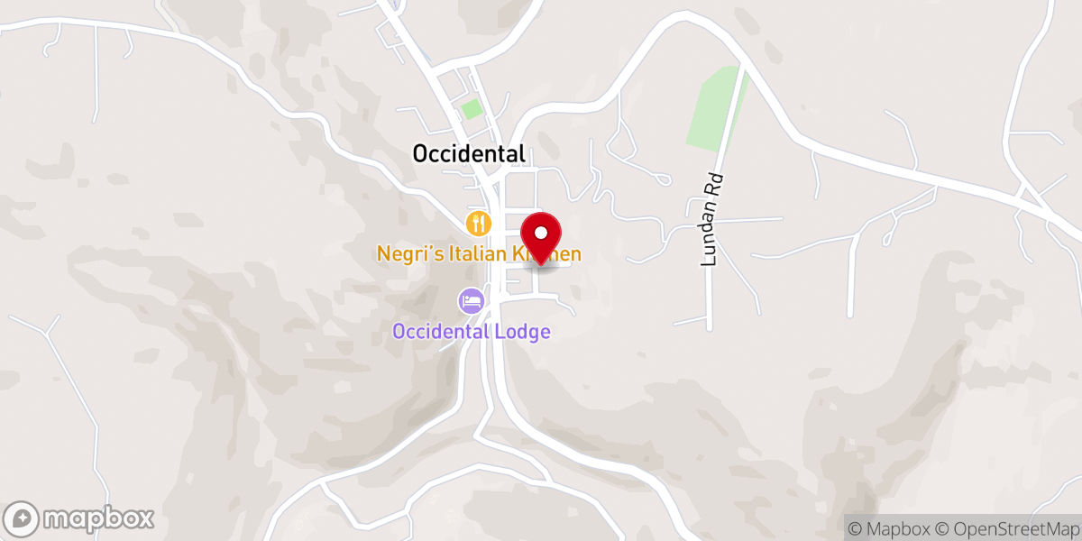 Map showing location of Occidental Community Church