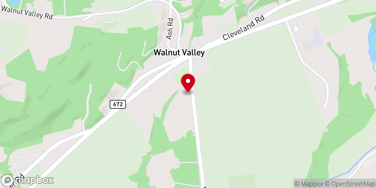 Map showing location of Walnut Valley United Methodist Church