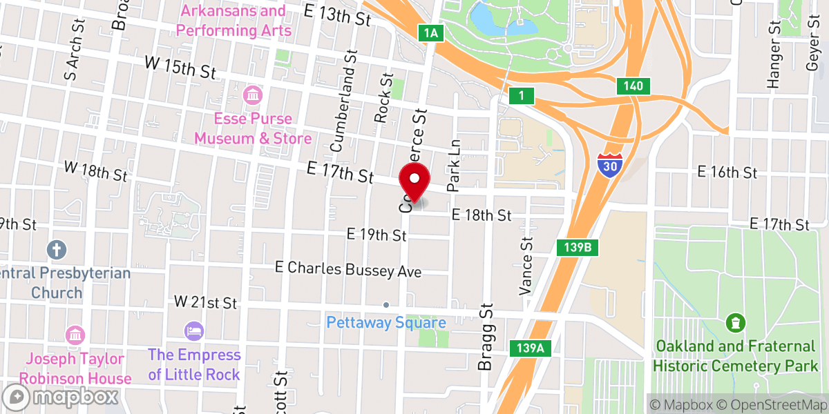 Map showing location of Williams Temple Church of God in Christ