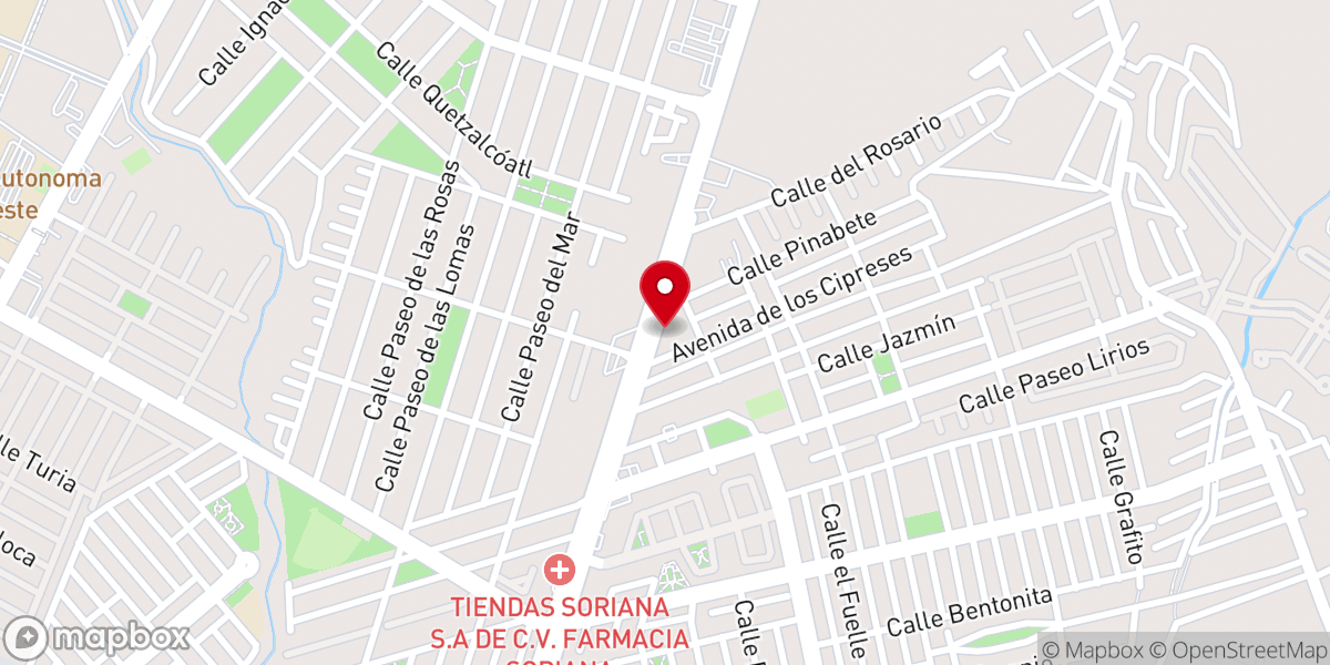 Map showing location of Rectoría San Francisco de Asís