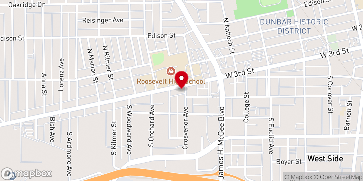 Map showing location of Zion Hill Missionary Baptist Church