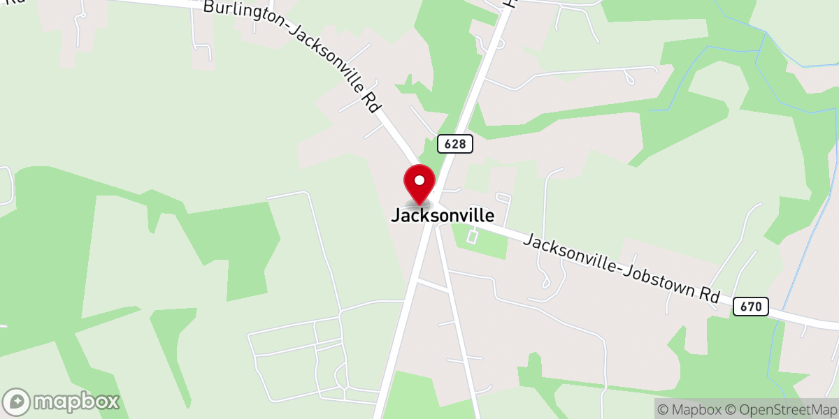 Map showing location of Jacksonville Presbyterian Church