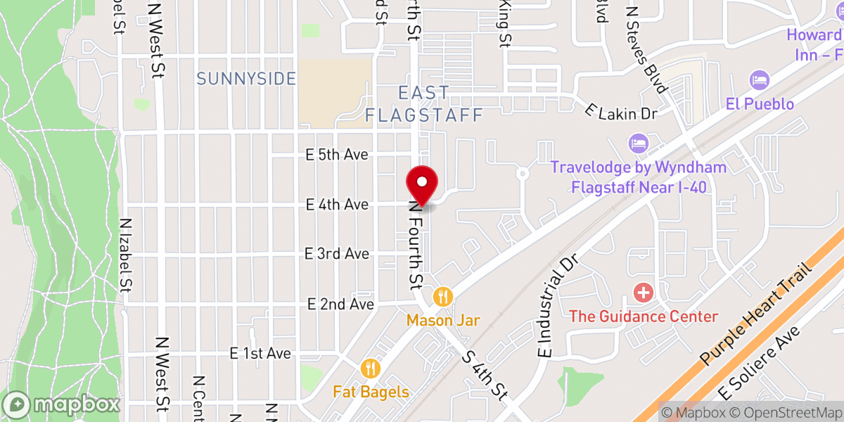 Map showing location of Redemption Church Flagstaff