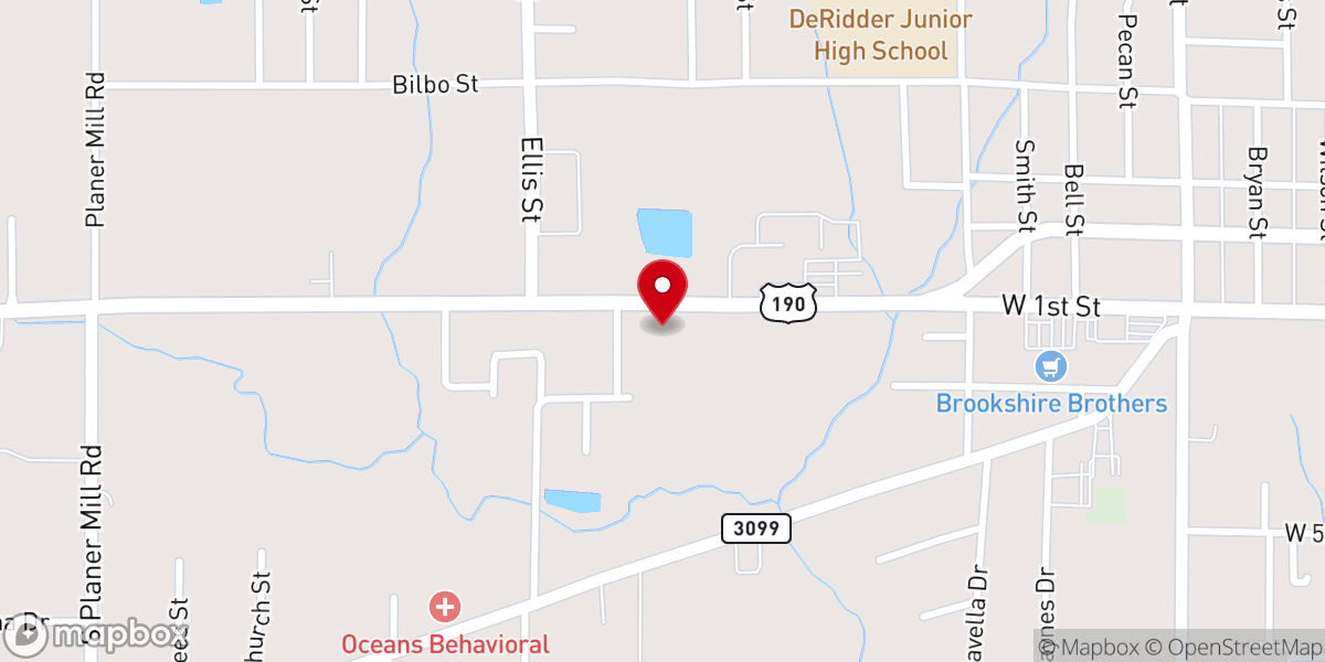 Map showing location of Louisiana State - Beauregard Parish Child Protection Office