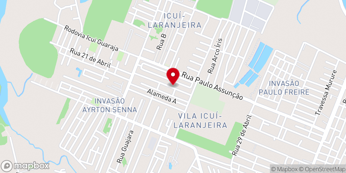 Map showing location of Primeira Igreja Batista do Icuí