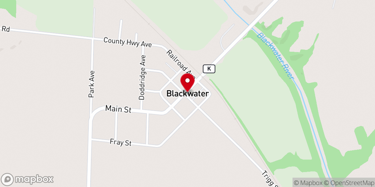 Map showing location of Blackwater