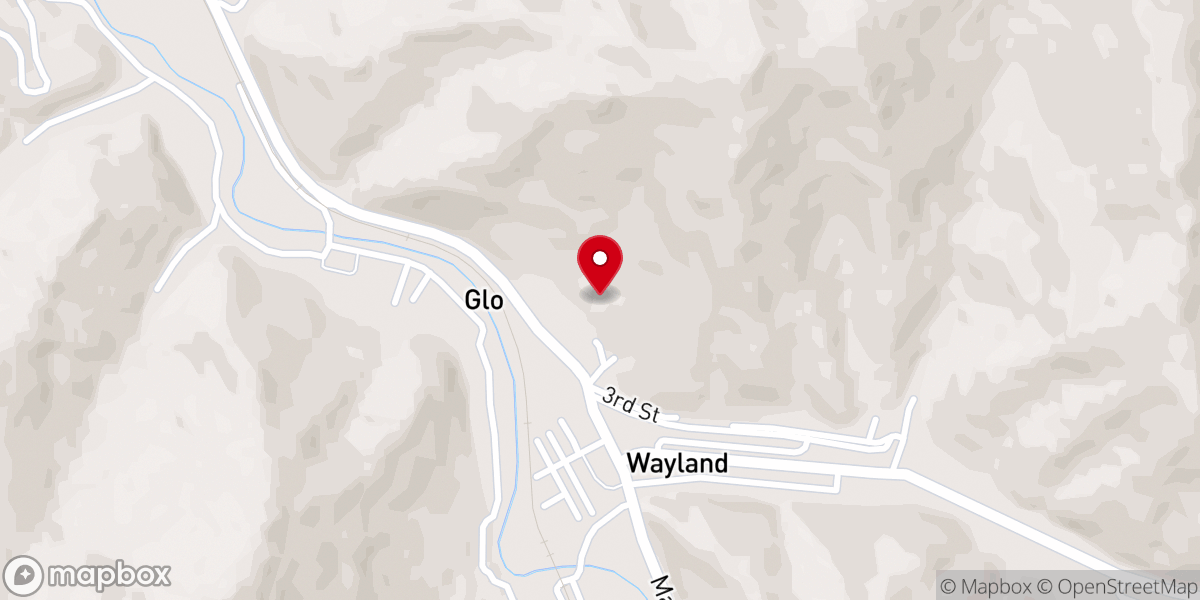 Map showing location of Wayland United Methodist Church
