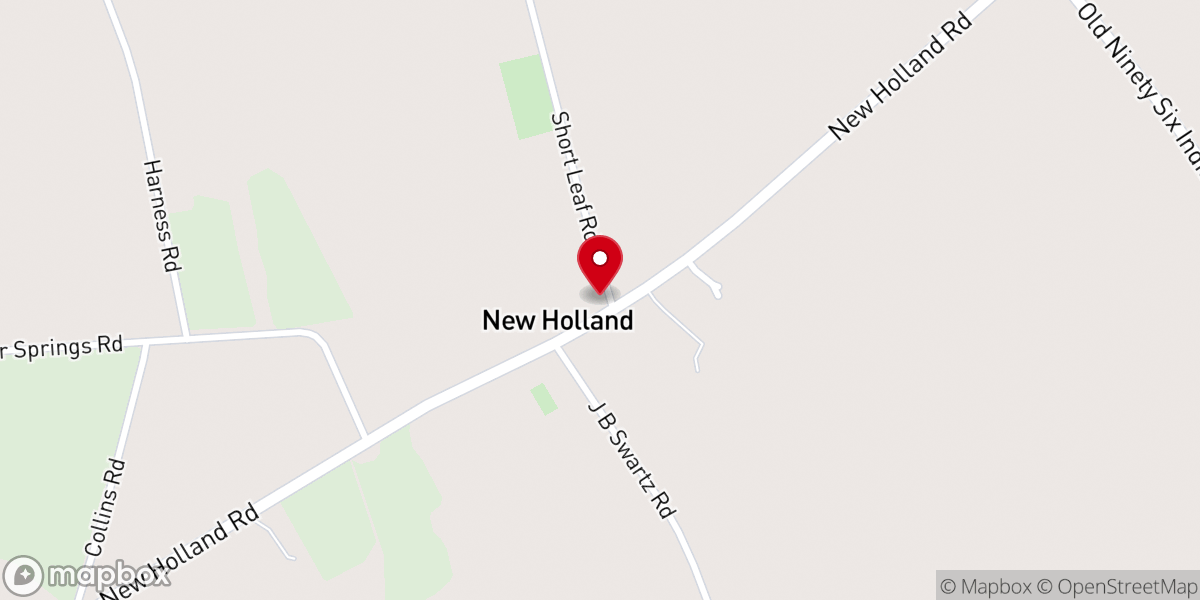Map showing location of New Holland Baptist Church