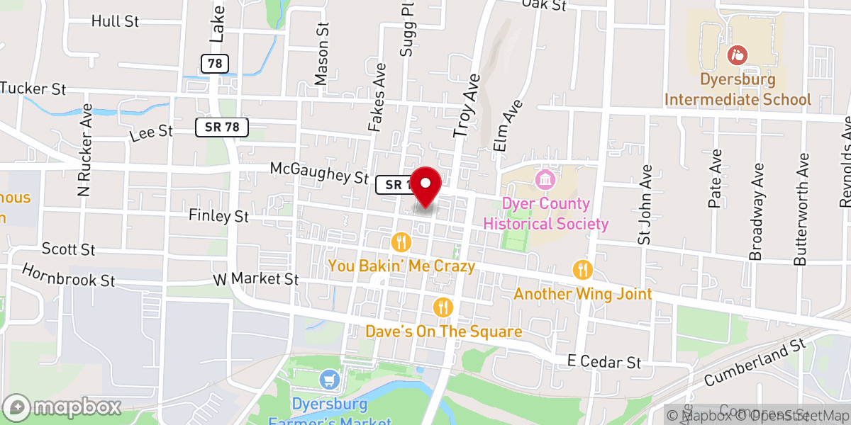 Map showing location of Miston Bapitst Church