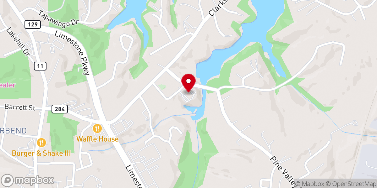 Map showing location of Glory Baptist Church