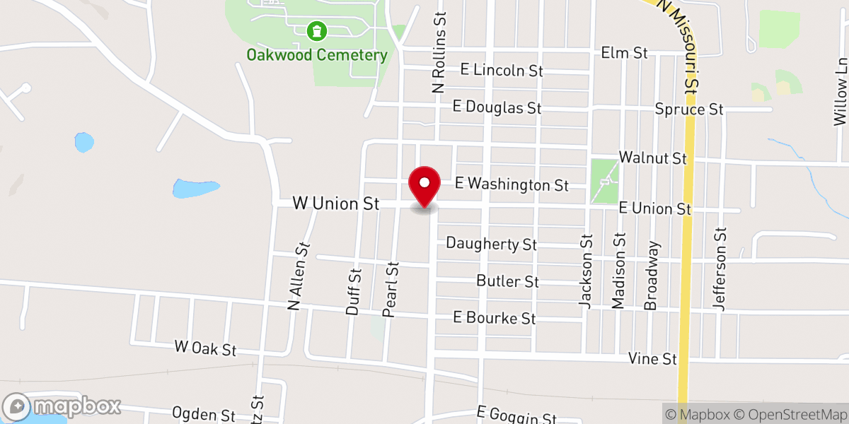 Map showing location of Presbyterian USA Church