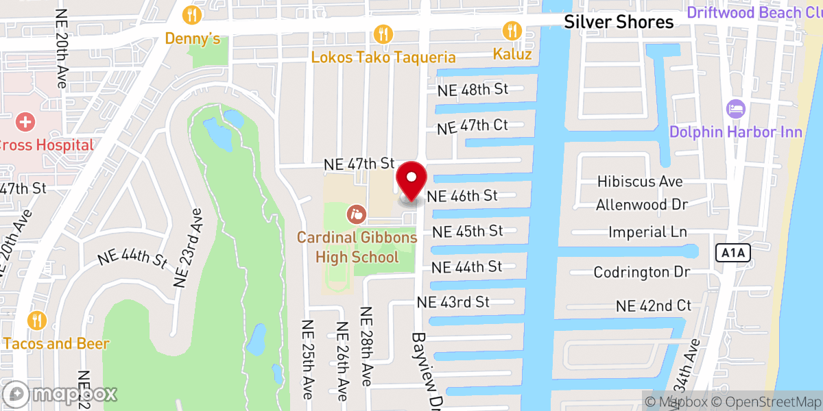 Map showing location of St John the Baptist Catholic Church