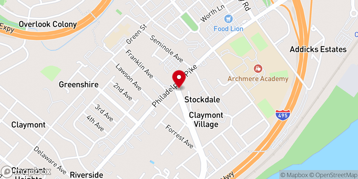 Map showing location of Agape Life Family Worship Center