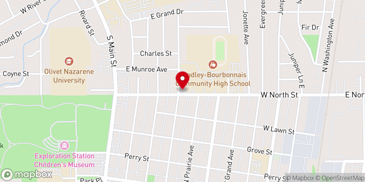 Map showing location of Wesley United Methodist Church