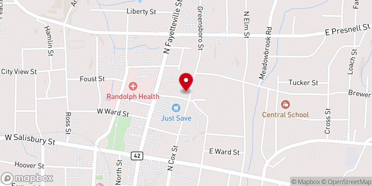 Map showing location of St. Luke United Methodist Church