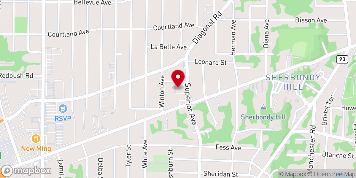 Map showing location of Centenary United Methodist Church