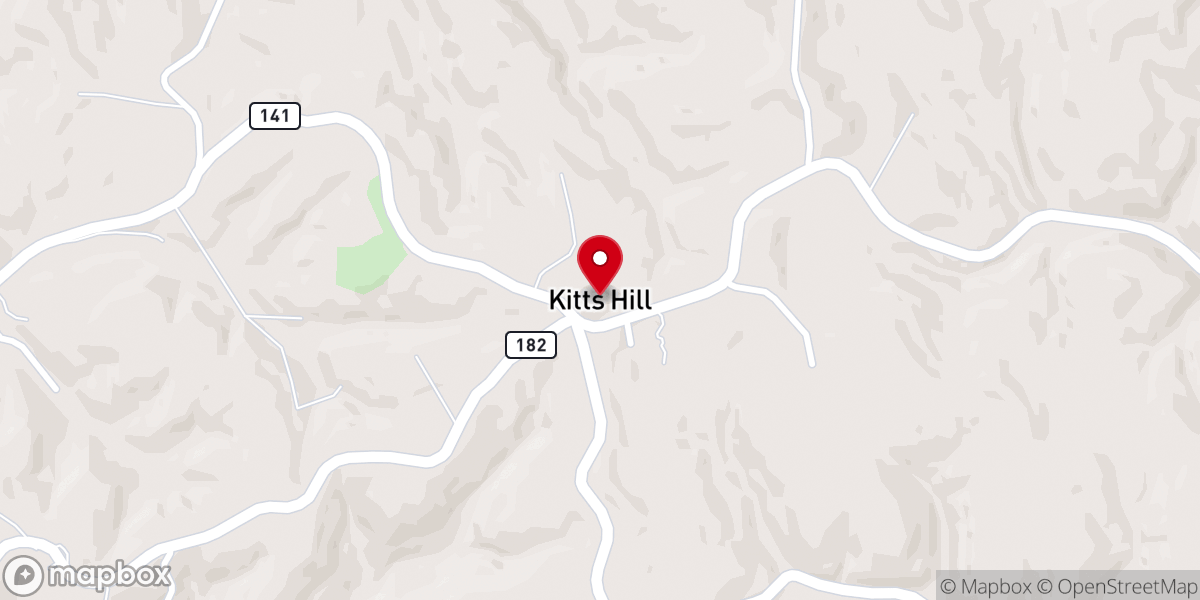 Map showing location of Kitts Hill
