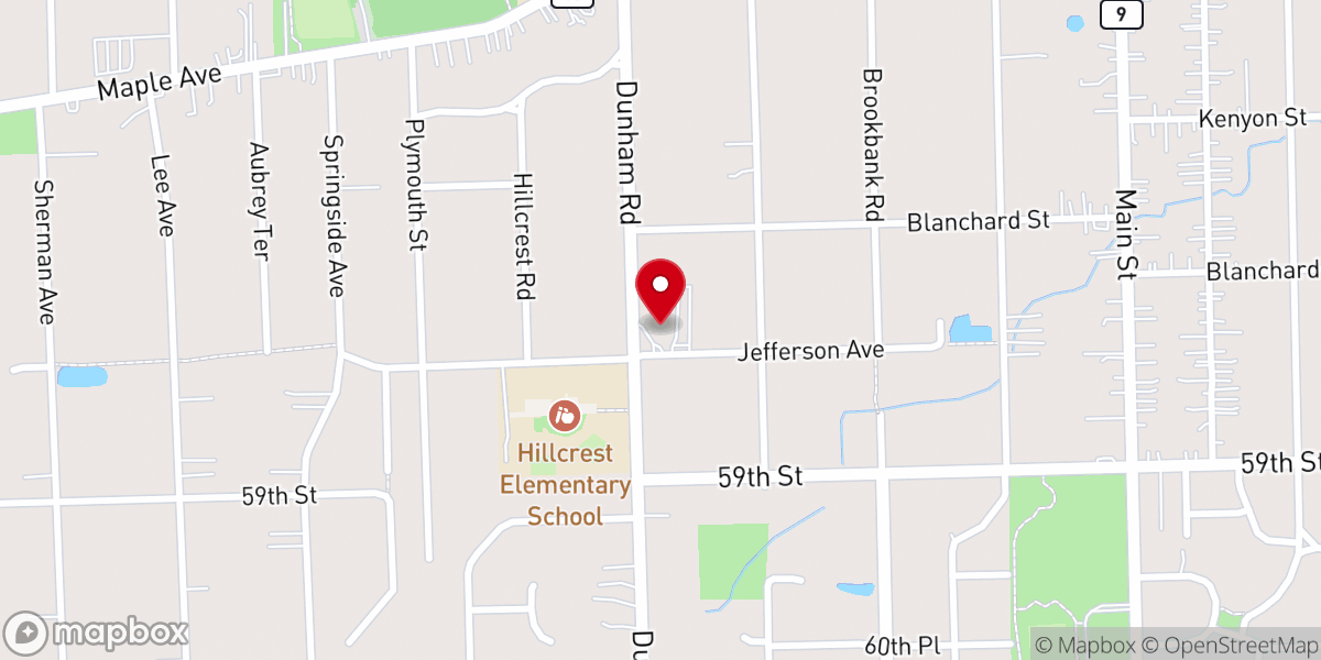 Map showing location of St. Paul’s United Church of Christ