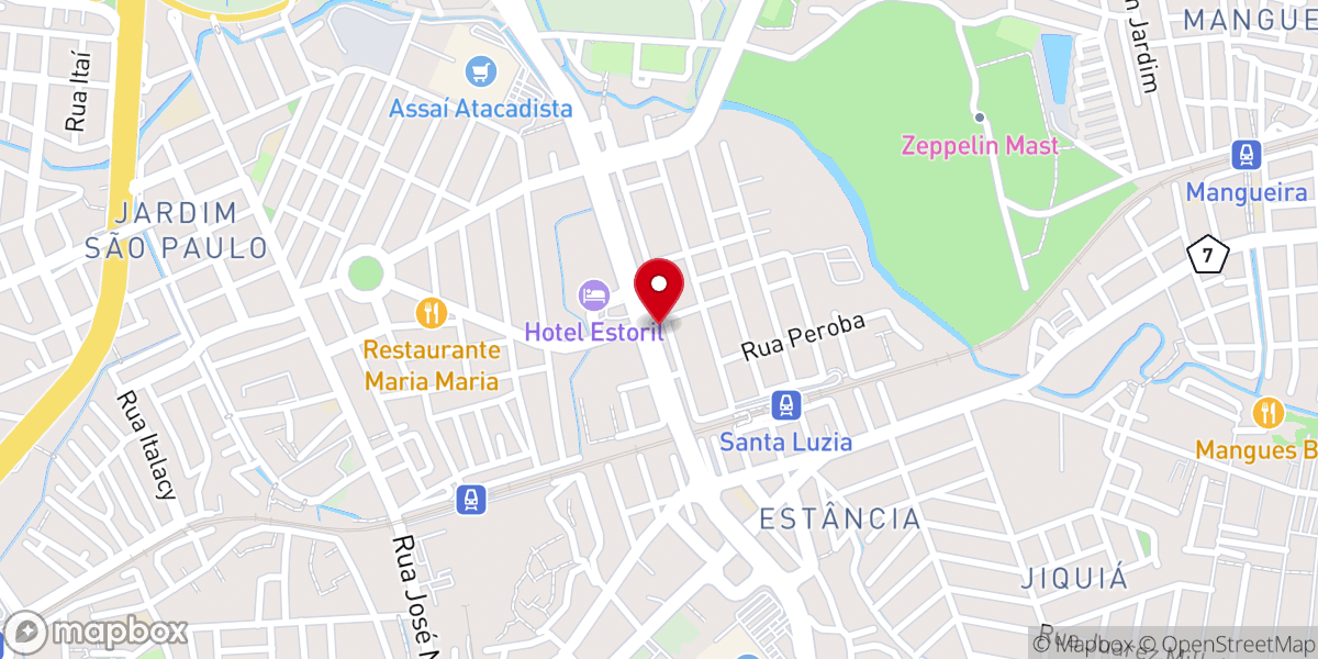 Map showing location of Igreja Batista Estancia
