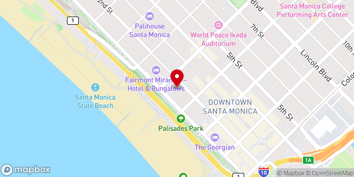 Map showing location of First Presbyterian Church of Santa Monica