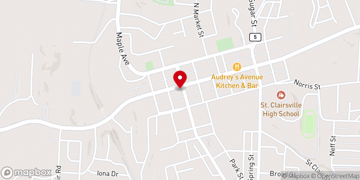 Map showing location of Calvary United Presbyterian Church