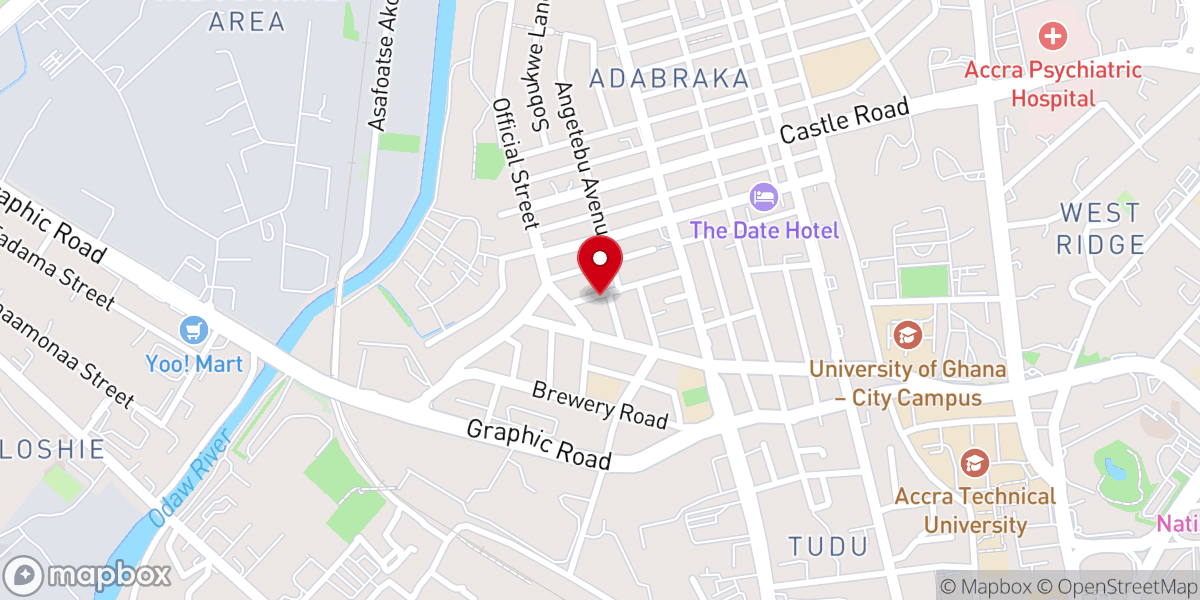 Map showing location of The Church of Pentecost- Adabraka