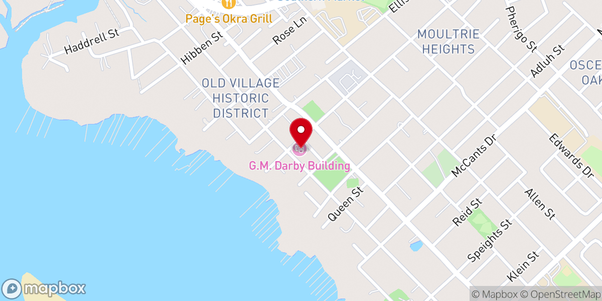 Map showing location of Shem Creek Presbyterian Church