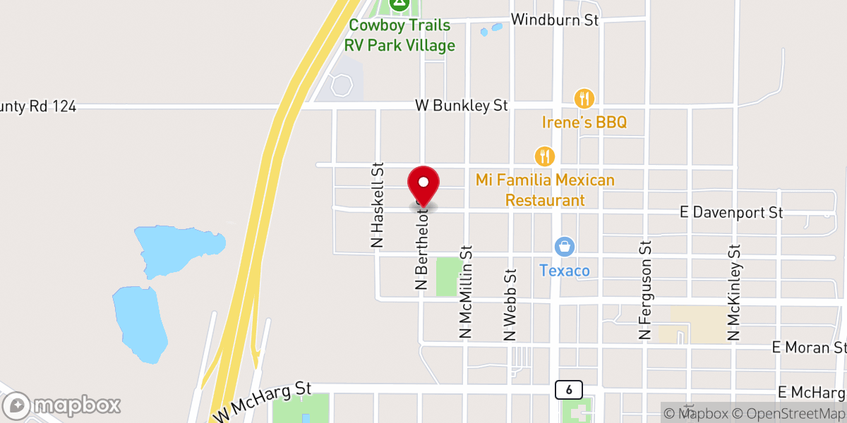 Map showing location of West Davenport Church of Christ