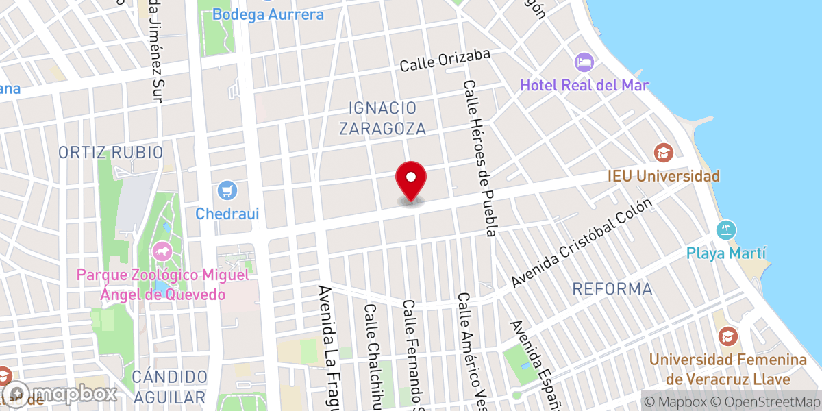 Map showing location of Iglesia Bautista Berea Veracruz