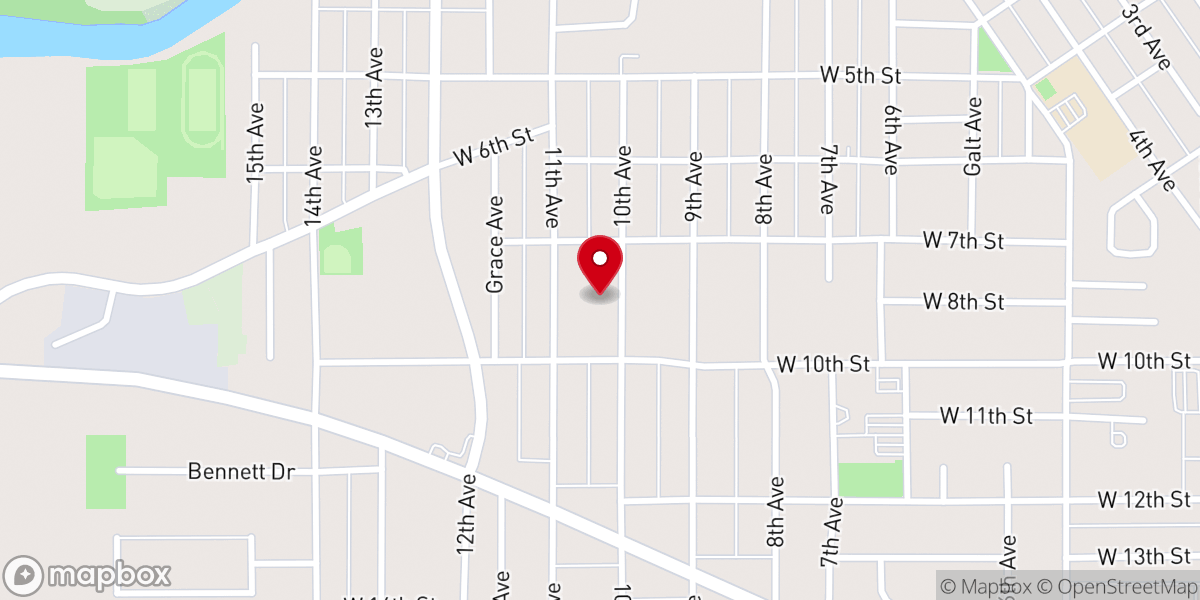 Map showing location of St Andrew Catholic Church