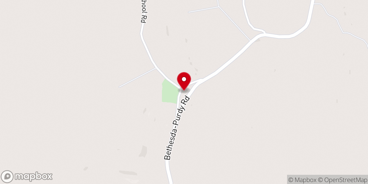 Map showing location of Bethesda Presbyterian Church
