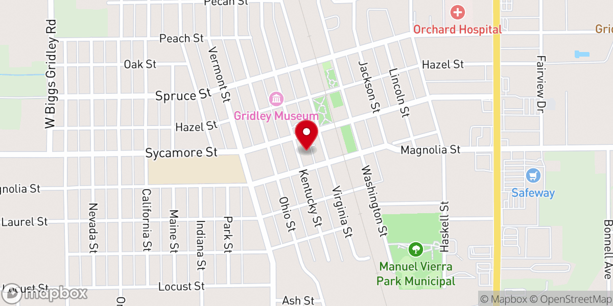 Map showing location of First Presbyterian Church